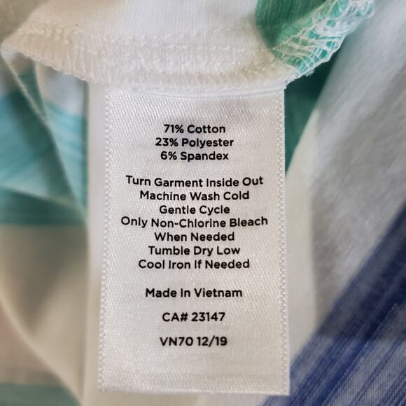 T by Talbots Striped Lace Up Rope Tassel 3/4 Sleeve Pullover Top Plus Size 3X - Picture 8 of 10